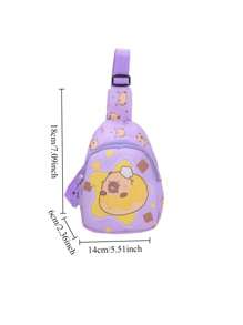 1pc Capybara Chest Bag Cute Cartoon One-Shoulder Crossbody Bag Casual Versatile Storage Chest Bag