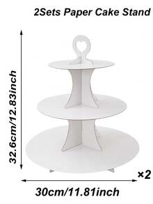 1/2 套 3 层纯色蛋糕托，黑色/白色/红色/粉色/蓝色蛋糕装饰架套装，食物托盘，甜点托盘，用于甜点展示和水果架的蛋糕托盘，生日节日派对餐桌 DIY 蛋糕装饰，婴儿淋浴派对装饰餐桌甜点展示，生日派对装饰食物托盘，甜点托盘 - 蛋糕架 - 查看 12