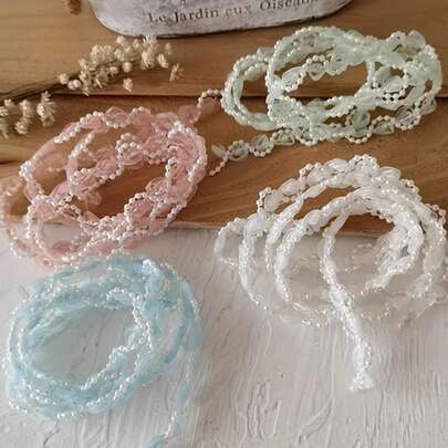 1 件 3D 花朵蕾丝边饰、DIY 缝纫工艺用品、玩偶、婚纱装饰