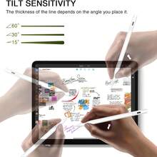 适用于 iPad 第 6 至 11 代的触控笔 - 2 倍快充，主动式倾斜感应，像素级精度，防误触功能，兼容 2018-2025 年款 Apple iPad Pro 11 英寸/12.9 英寸/M4、iPad Air 3/4/5/M2/M3、iPad Mini 5/6 代 - 白色 - 查看 6