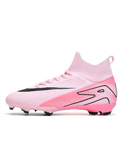 1 par de zapatos de fútbol recomendados nuevos para adolescentes, con clavos largos antideslizantes y de caña alta, aptos para entrenamiento de fútbol y partidos en césped durante todo el año
