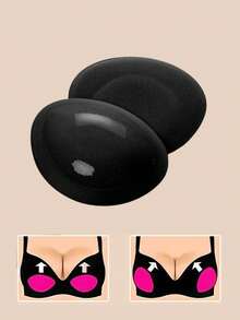 2pcs/Pair Bikini Underwear Sponge Chest Pads With Adhesive Design - Black - View 1