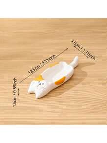 1pc Multifunctional Cute Cat Seasoning Dish Home Ceramic Seasoning Dipping Dish Chopstick Holder Creative Small Plate Snack Seasoning Dish Ceramic Ink Dish Desktop Pen Holder For Home Kitchen Restaurant Kitchen Supplies Tableware Accessories,Kitchen,Christmas Gift,School Supplies