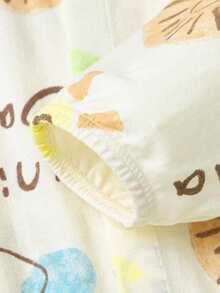 mini bala Boys' And Girls' Pure Cotton Sun Protection Jacket Summer New Baby Lightweight Air-Conditioned Loose Shirt - White Coffee Color - View 7