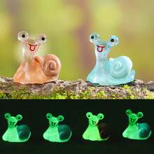 6/24/48件迷你夜光树脂蜗牛微型小雕像仙女花园装饰盆景摆件家居装饰夜光 - 彩色 - 查看 3
