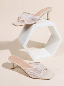 Women's Rhombus Net Pattern Stiletto Heel Sandals, 2024 New Style