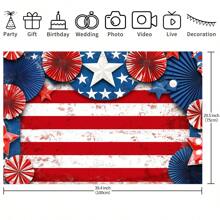 1PC Retro Independence Day Background Banner, Retro Patriotic Background Decoration Hanging Cloth And National Day Celebration Decoration, Patriotic Veterans Party Decoration Supplies, New Multi Functional Polyester Background Hanging Cloth, Corridor, Garden Photography Background, No Power Supply Required