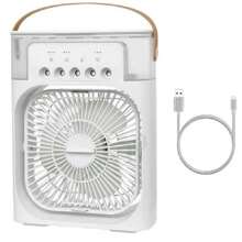 Portable Air Humidifier Air Conditioner Water LED USB Desktop Fan - 彩色 - 查看 3