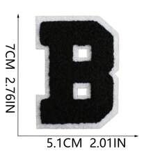 26 Remendos de Letras Termo-Aplicáveis, Letras em Chenille A-Z, Remendos Decorativos Bordados, Costuráveis Personalizados para Reparação de Roupas, Bonés, Camisas, Sapatos, Denim, Bolsas (Preto)