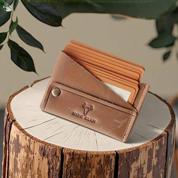 Credit Card Holder Top Grain Cowhide Card Holder Wallet, Ultra Slim Thin Wallet For Women Men,Handmade Genuine Leather Slim Minimalist Wallet, Travel Accessories,Men Purses And Bags Genuine Leather Purse Thin Credit Card Case, Card Protector, Card Sleeve, Business Card Holder, Travel Essentials Front Pocket Wallets Organizer, Brown Bag Fathers Day Gift Christmas New Year Fathers Day Gifts Valentine's Dad Gift For Him Her
