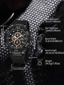 1pc Men's Silicone Strap Fashionable Casual Retro Dot Dial Quartz Watch For Daily Wear Or Holiday Gifts