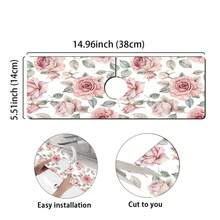 1pc Floral Sink Faucet Absorbent Mat, Drainage Pad, Kitchen, Bathroom Sink, Countertop, Drain Pad, Diatomaceous Mud Washbasin, Cuttable, Quick Drying Pad - Multicolor - View 11