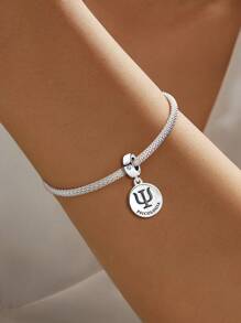 1Pc 925 Sterling Silver Hollow Letter DIY Bead For Ladies Jewelry Bangle Accessories Fine Jewelry Making