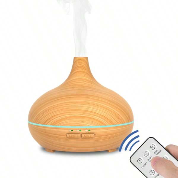 Diffuseur d'huiles essentielles de 150 ml, humidificateur compact USB, diffuseur d'huiles essentielles pour chambre à coucher et bureau, humidificateur à brouillard froid avec télécommande filaire, arrêt automatique sans eau, aromathérapie, 3 paramètres de minuterie