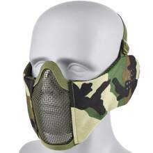 1 Peça Máscara Tática de Meia Face com Tela, Máscara de Combate Airsoft, Faixa de Cabeça Ajustável, Material de Fibra de Poliéster Durável, Para Treinamento e Jogos