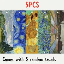 5pcs Van Gogh Art Design PET Bookmarks, Sophisticated Waterproof , Unique Pattern Design Adds Fun To Reading, Perfect Artistic Gift For Family And Friends - Multicolor - View 7