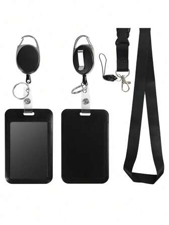 1PC Retractable ID Badge Holder With Breakaway Lanyard,Heavy Duty Badge Reel,Detachable Keychain, Cruise Ship Cards Holder,For Nurse Officer Teacher Security Staff Women Men