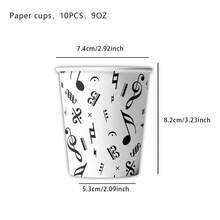 10 sztuk Muzyka Tematyczne Dekoracyjne Zastawy Stołowe, Meksykański Festiwal Sztuki, Materiały Dekoracyjne Koncertowe, Talerze, Kubki, Serwetki, Muzyka Media Społecznościowe Tematyczne Urodziny Dekoracyjne