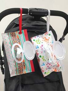 1 pieza/2 piezas Toallitas húmedas para bebé en bolsa recargable portátil con tapa abatible