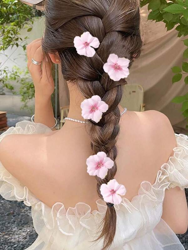 5 pezzi Fermagli per capelli da donna con decorazioni floreali carini, fermagli a pinza boho per decorazione capelli, barrette per capelli