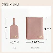 1pc Customized PU Leather Passport Holder & Luggage Tag Travel Set, Gift For Newlywed Mr. & Mrs., Large Capacity, Vacation, Minimalist, Business Casual, Gifts For Women, Honeymoon Essentials, Anniversary Gift, Wedding Gift, Quiet Luxury - Multicolor - View 4