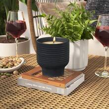 Ceramic Citronella Cotton Wick Jar Candle Black 9oz - Threshold™ - 1 - View 3