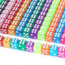 50 piezas de dados de colores, dados de 6 caras para juegos de mesa, dados sueltos de 14 mm para fiestas, juegos de mesa (color aleatorio) - Multicolor - Ver 6