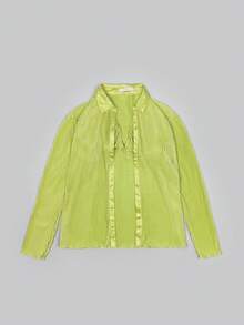 Set plisado de 2 piezas unicolor ligero con top ajustable para mujer de moda - Verde - Ver 7