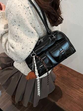 Women's Fashion Tote Bag With Multiple Pockets, Large Capacity Commuter Bag For Spring/Summer, Versatile For Music Festivals, Parties And Gatherings (This Product Does Not Include Any Additional Accessories As Gifts)