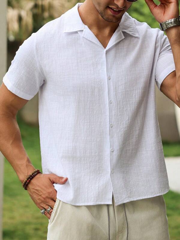 Men's Linen Shirts Casual & Fashion Short Sleeve Shirts For Beach In Summer