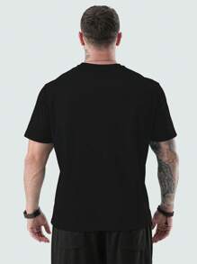 1pc Men's Plus Size Street Style Hip-Hop Creative Pattern T-Shirt, Suitable For All Seasons