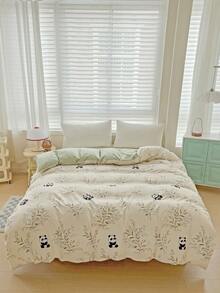 1件Ditsy花卉印花水洗被套，简约舒适，韩式田园浪漫风格，涤纶纤维，适合1.5m/1.8m/2.0m/2.2m床，四季皆宜