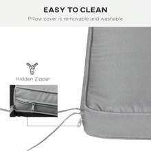 Outsunny Garden Bench Cushion 2 Seater Loveseat Seat Pad For Patio Swing Furniture For Indoor & Outdoor Use, 120 X 50 X 8 Cm, Light Grey