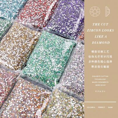 批发平底银底树脂Cтразы非热修复水钻大包装闪粉水晶和水钻