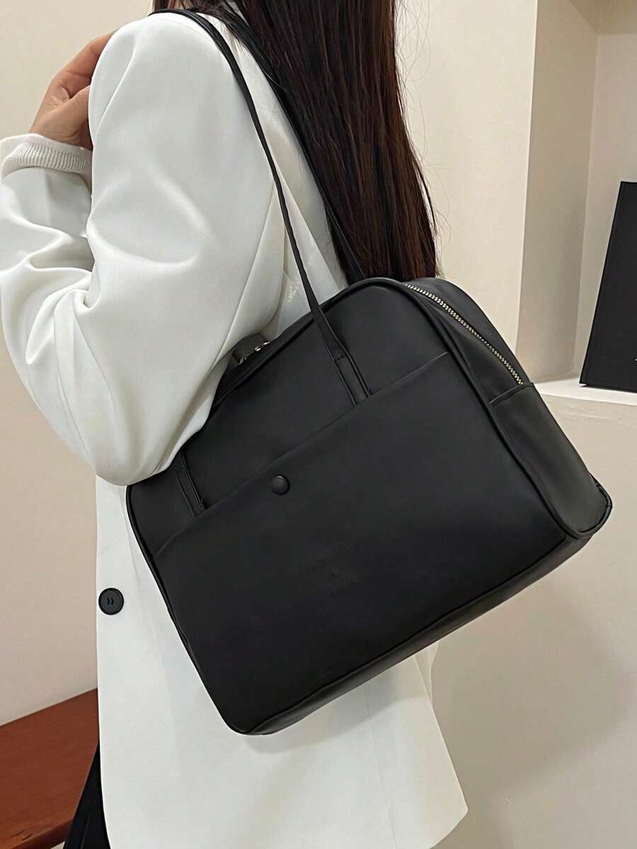 Vintage Style Women's Fashion Shoulder Bag, Large Capacity Versatile Backpack, Solid Color