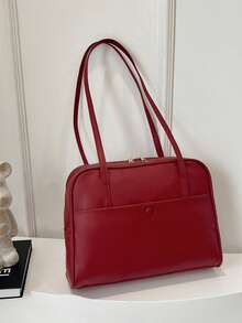 Vintage Style Women's Fashion Shoulder Bag, Large Capacity Versatile Backpack, Solid Color - Multicolor - View 10