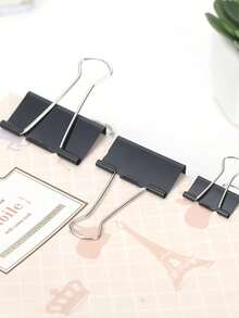 Set Of 48 Paper Clips Clamps Colorful Clips Office School Kit 25mm/32mm/41mm Back To School - Black - 25mm (12 Units) - View 3