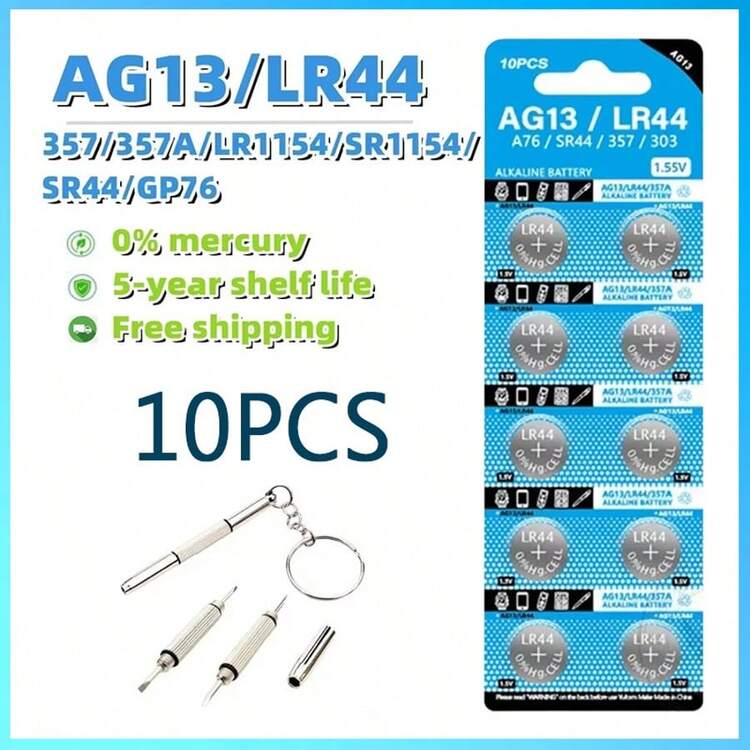 10-60PCS AG13 Coin Cell Battery RW82 SR1154 SP76 LR44 357 357A S76E G13 Alkaline Button For Watch Electronic Remote - LR44 - View 14