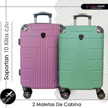 Kit Maletas Viaje Avión Carry on 2pz 10kilos Con Candado De Seguridad Ruedas 360 Set 20+20 Pulgadas Cabina - Multicolor - Ver 2