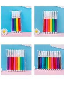Set de 12 bolígrafos de acuarela miniatura de colores para niños en jardín de infancia, lavables, para pintura artística y manualidades con brocha de colores - Multicolor - Ver 7