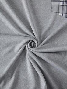 2pcs Men's Lightweight Pajama Set, Short Sleeve Top And Long Pants, Men's Spring/Summer Plaid Striped Loungewear Set - Light Grey - View 4