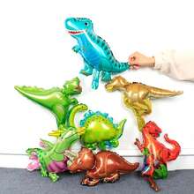 Bộ 6 quả bóng bay khủng long mini, bóng bay lá kim loại Tyrannosaurus Rex & Triceratops, đồ trang trí tiệc sinh nhật theo chủ đề rừng rậm - Nhiều màu - Xem 7