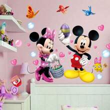 1pc Cartoon Mickey Mouse Wall Sticker, Children's Room Decoration, Bedroom Wall Decor, Adorable, Removable, Material, Waterproof, Multi-Scenario Applicable Bath Rug Floor Carpet Bathroom Decor Summer Bathroom Accessories