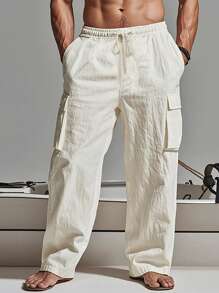 Pantalones cargo de hombre con ajuste holgado, estilo urbano estadounidense, con múltiples bolsillos, transpirables, casuales, adecuados como regalo para esposo/novio