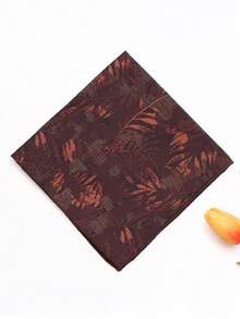 1 件格子花卉图案手帕，适合商务、聚会和休闲用途