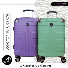Kit Maletas Viaje Avión Carry on 2pz 10kilos Con Candado De Seguridad Ruedas 360 Set 20+20 Pulgadas Cabina - Multicolor - Ver 2