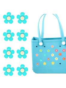 16PCS/8PCS/4PCS/1PC Flower Decorative Accessories For Bogg Bags, Simply Southern Tote Bags And Shoes, Personalize Your Beach Tote Bags And With These Lovely Floral Decorations, These Charming Accessories Infuse Your Bogg Bags With Unique Style And Vibrant Colors, Perfect For Showcasing The Personality Of Your Bags And Easy To Identify Your Bags - Multicolor - View 30