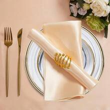 6pcs Satin Faille Napkins, Suitable For Various Party Decorations - Multicolor - View 4