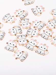 Paquete de 10 accesorios de joyería con diseños de gatos de dibujos animados lindos para hacer collares, colgantes y aretes de forma artesanal