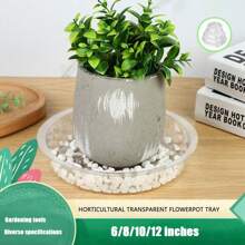 10pcs Garden Plant Saucer Plastic Clear Drip Tray Round Flower Pot Base Snack Container Desktop Trash Storage